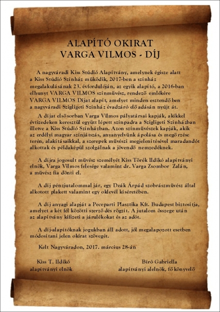 Varga Vilmos díj